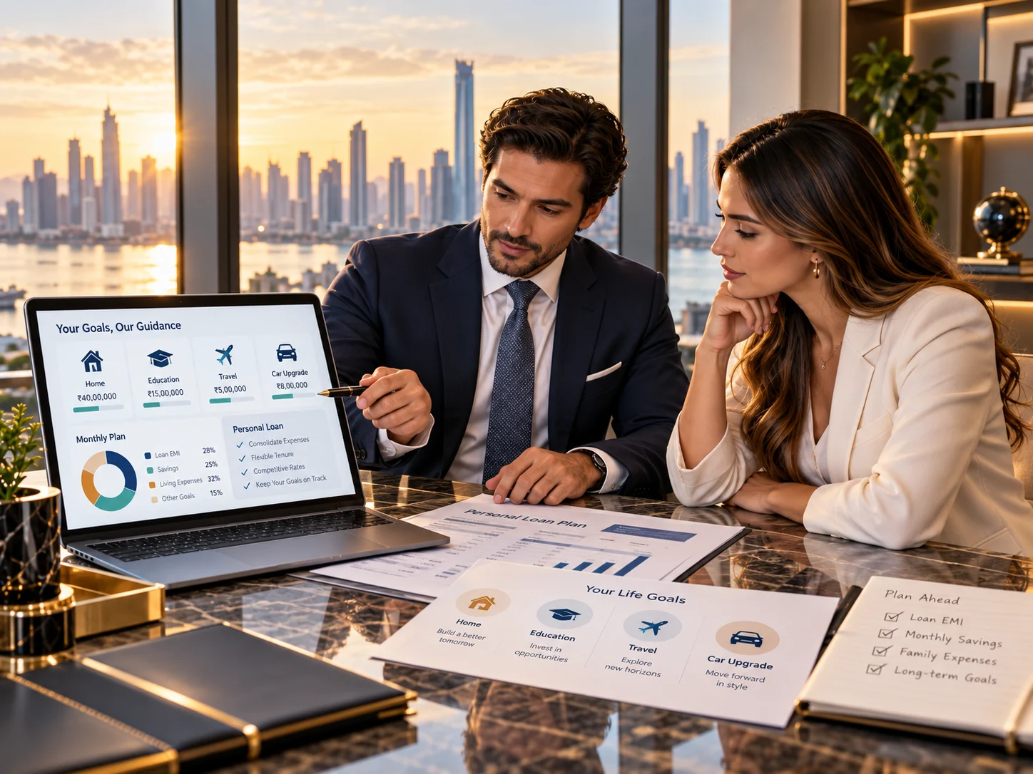 Cliente revisando capacidad financiera antes de solicitar un préstamo personal