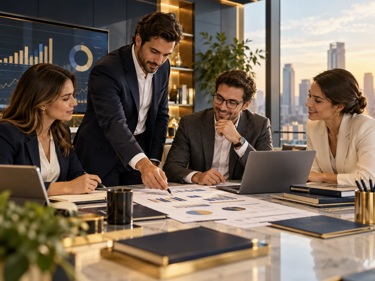 Profesionales revisando información contable y financiera de una empresa en Panamá