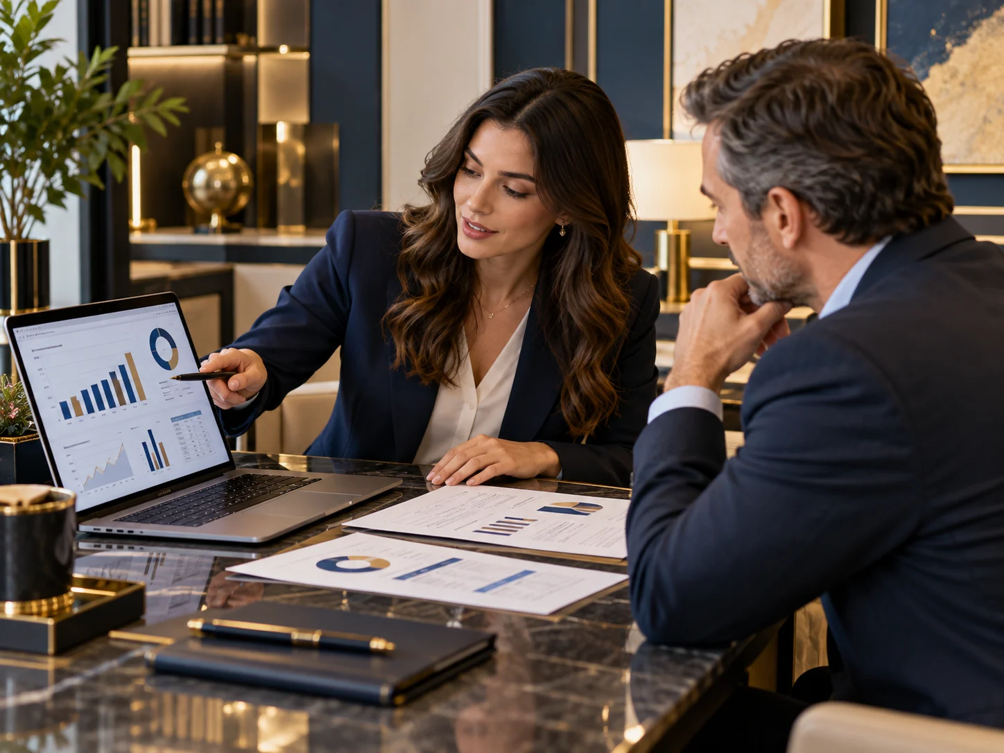 Profesional analizando información y procesos contables empresariales